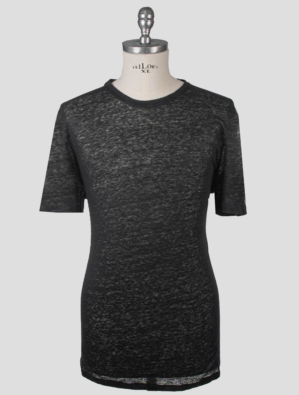 Isaia Isaia Black Linen T-Shirt Blue 000