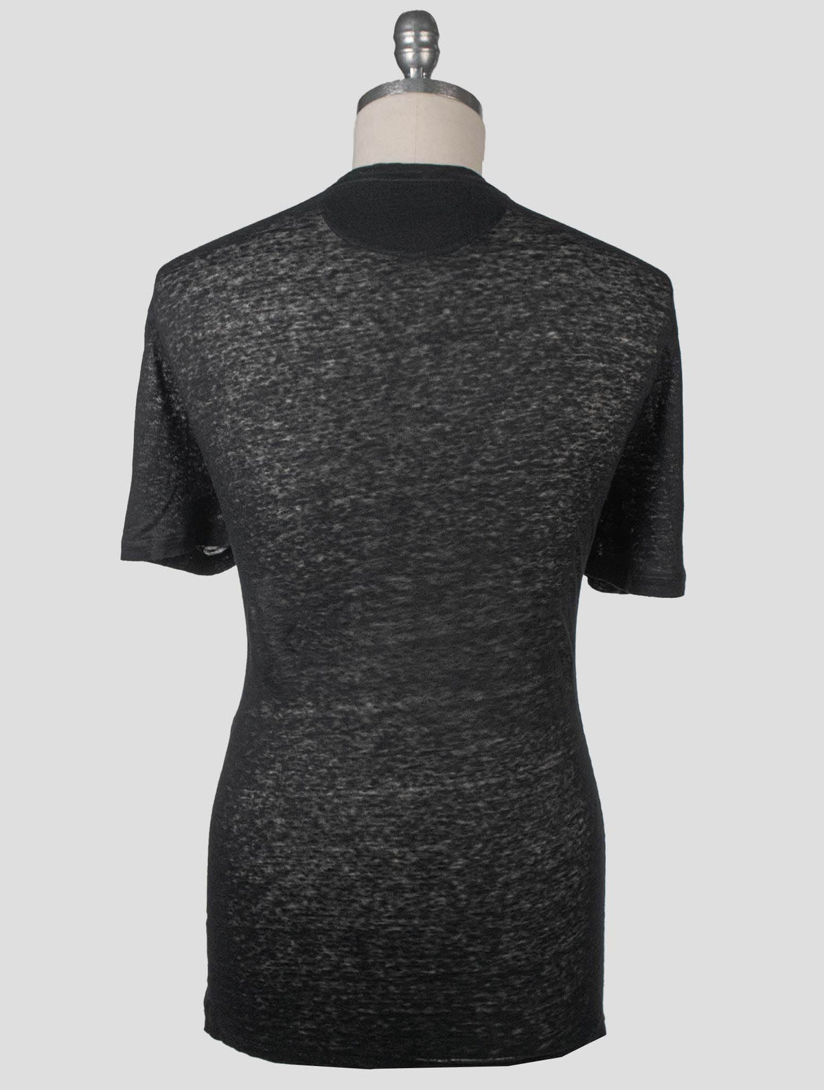 Isaia Black Linen T-Shirt