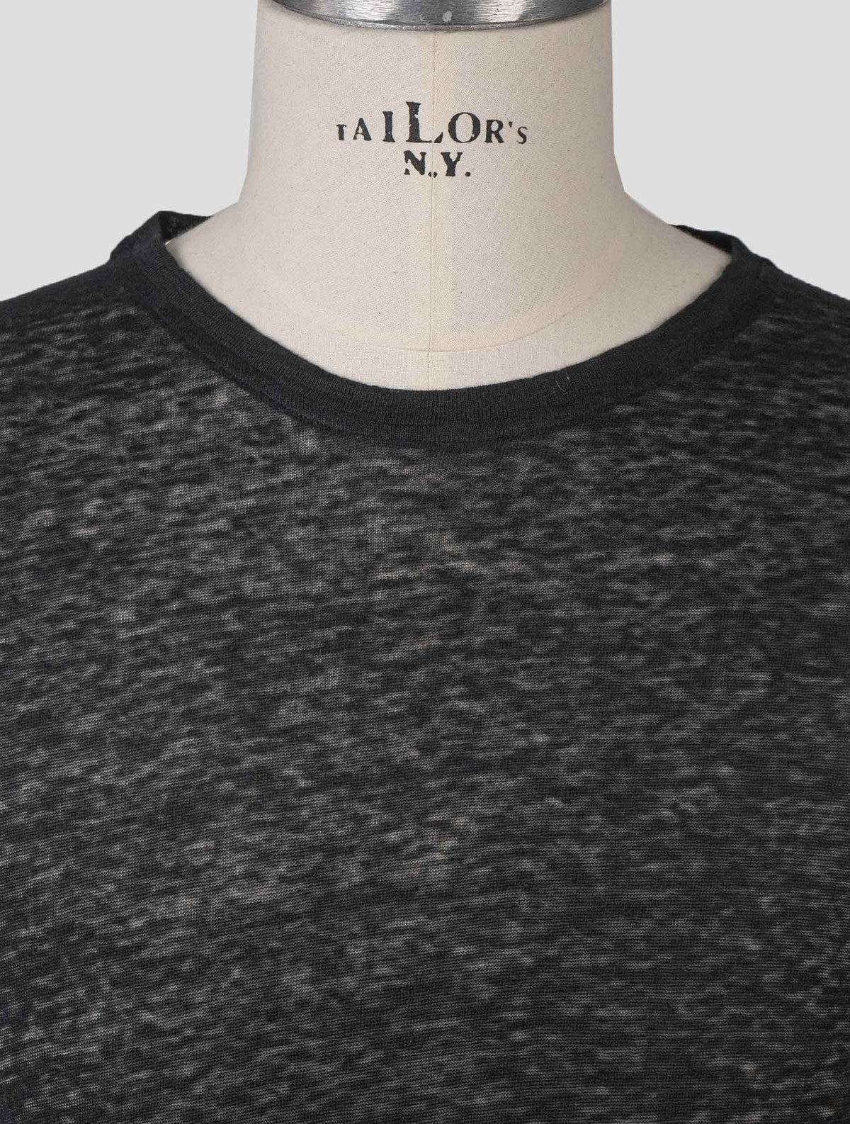 Isaia Black Linen T-Shirt