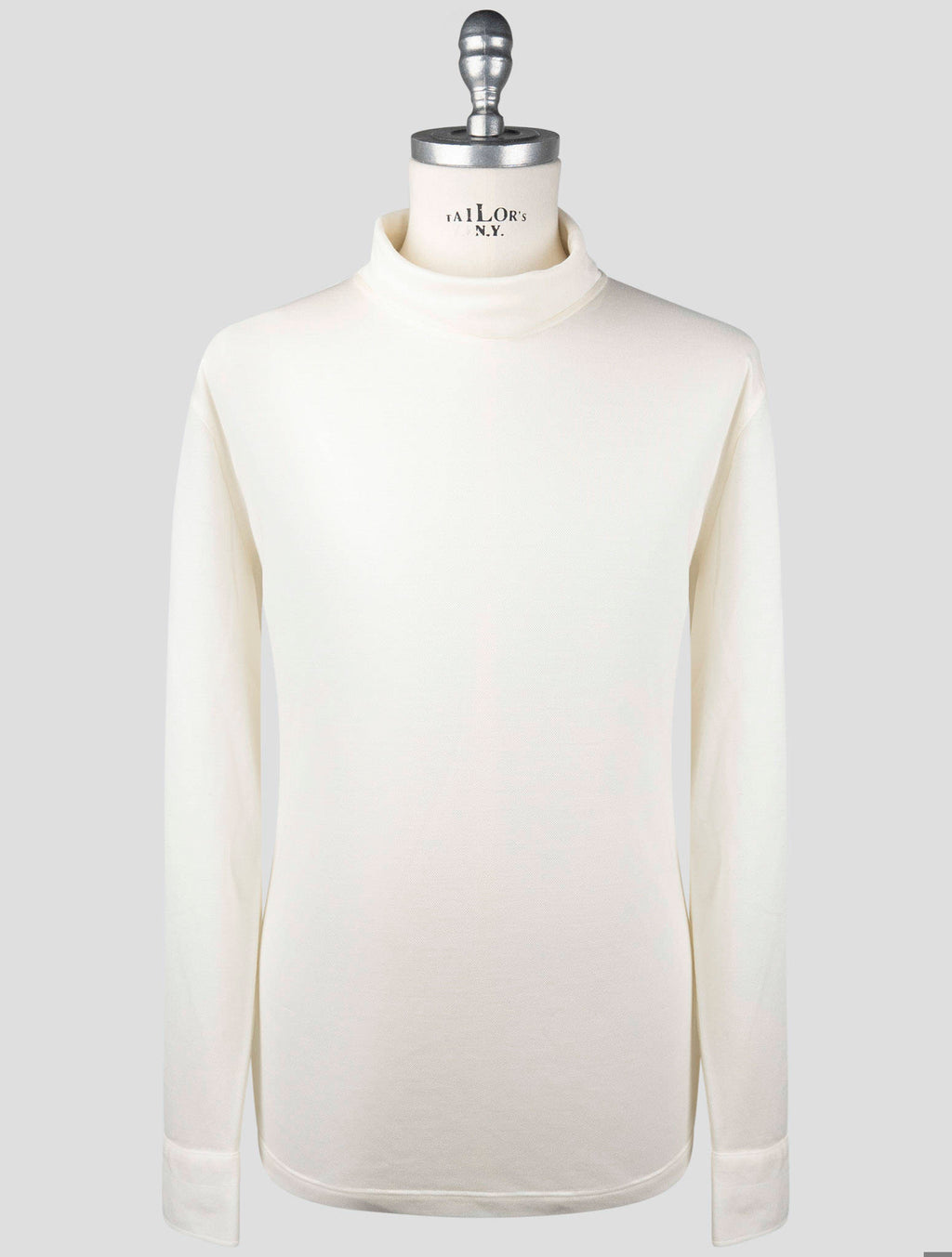 Isaia White Wool Sweater Turtleneck