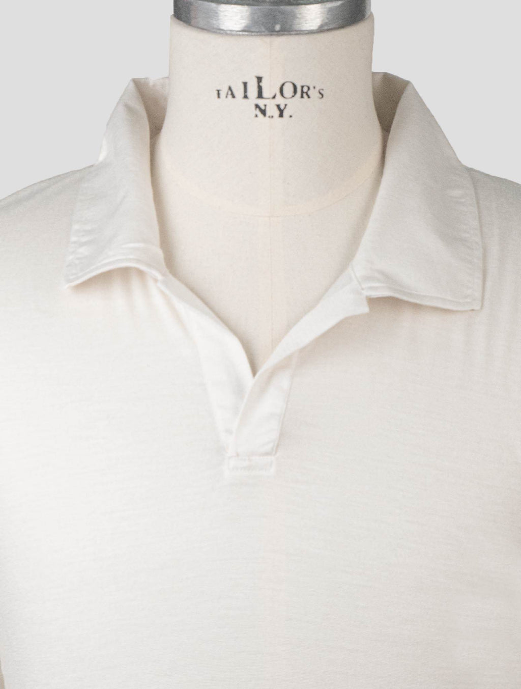 Isaia White Cashmere Silk Polo