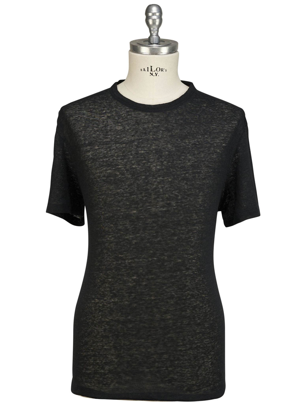 Isaia Black Linen T-Shirt