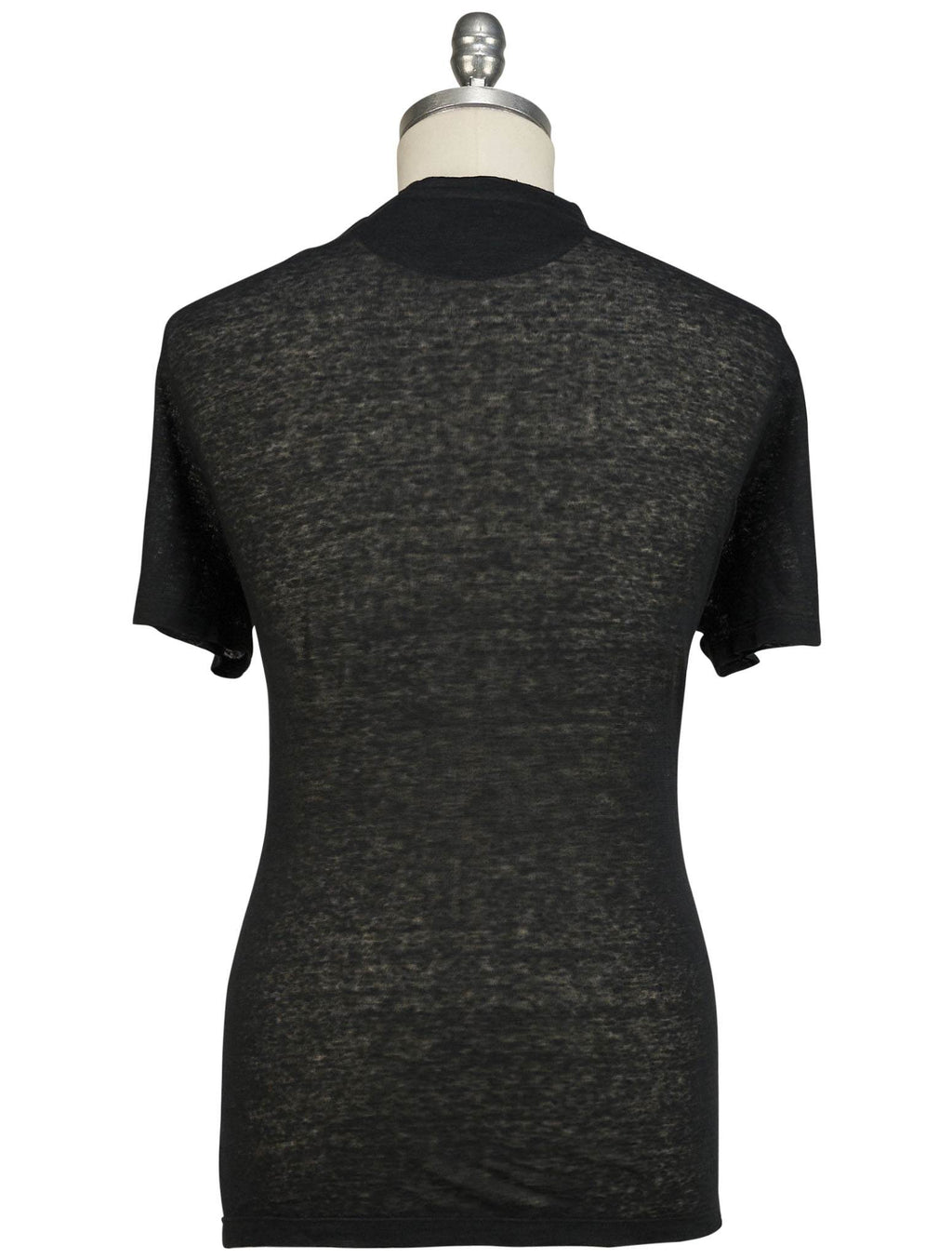 Isaia Black Linen T-Shirt