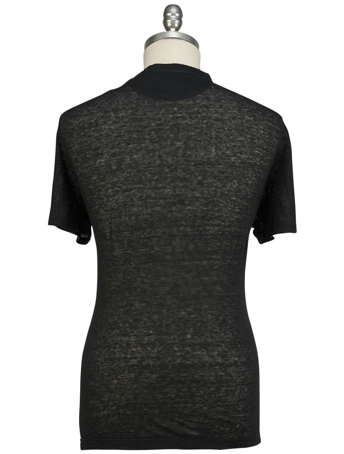 Isaia Black Linen T-Shirt