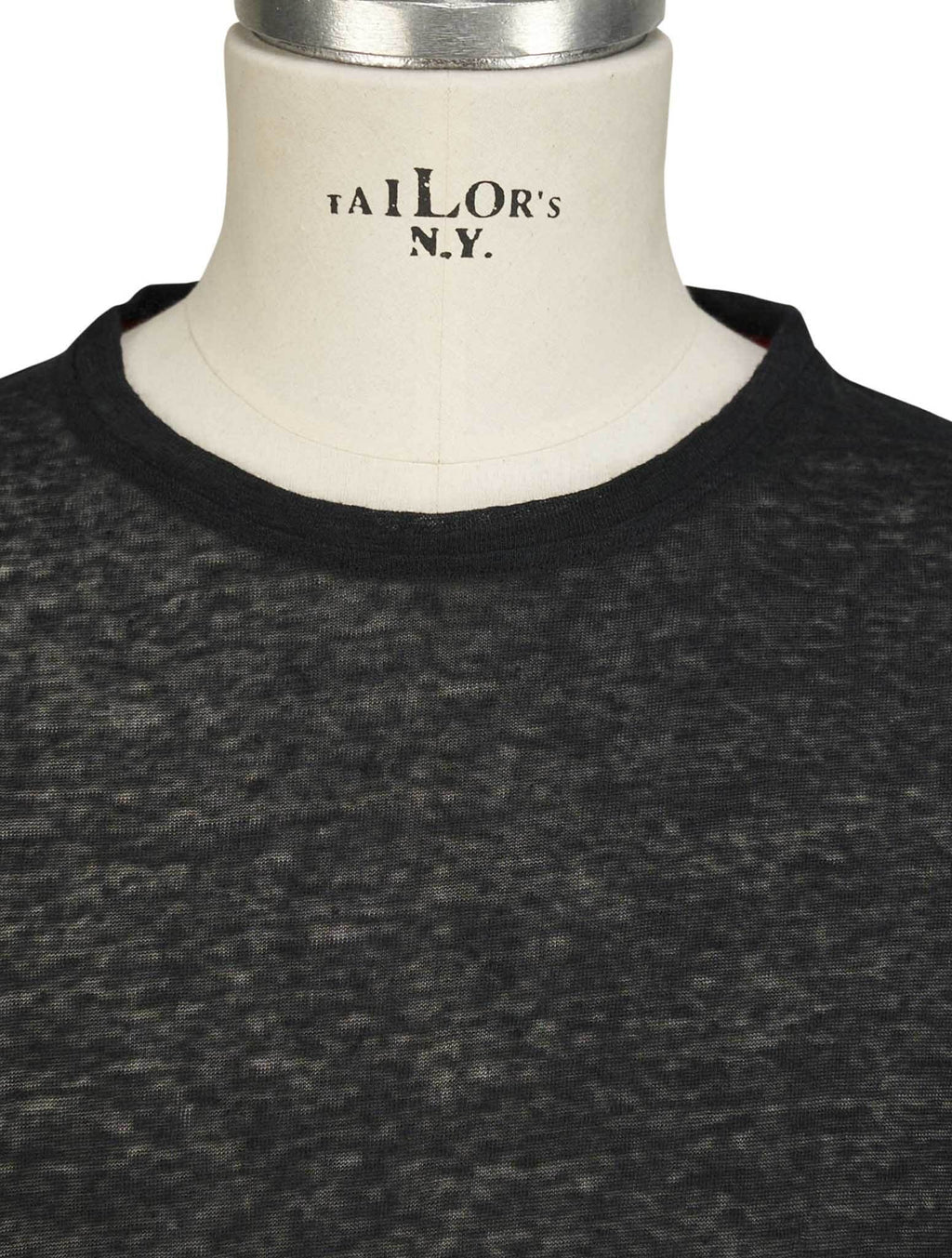 Isaia Black Linen T-Shirt