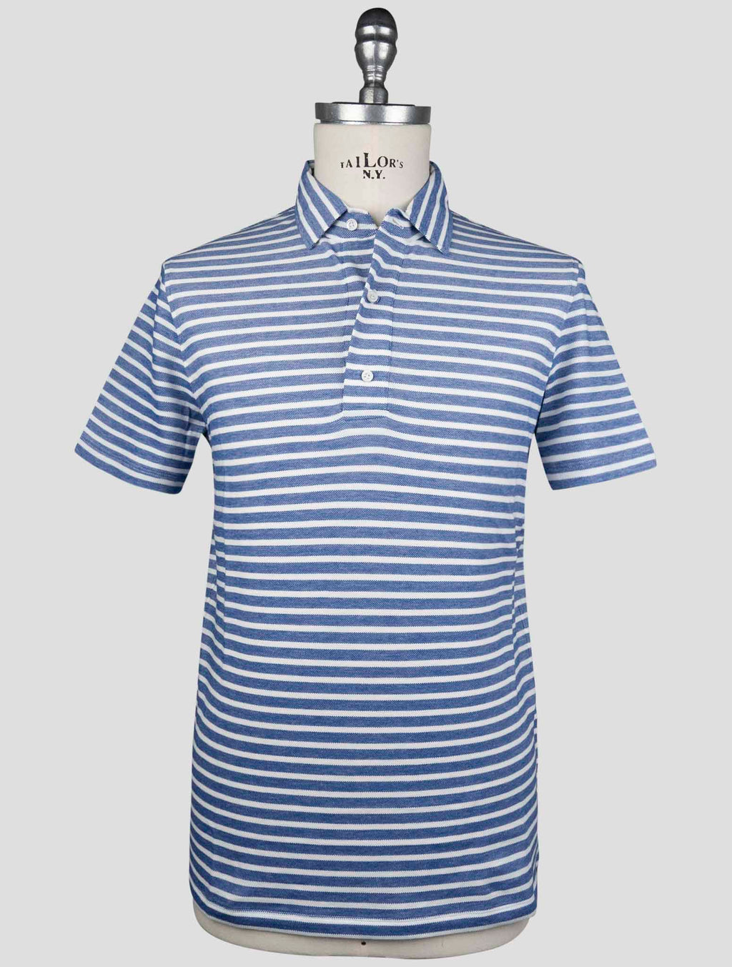 Isaia Isaia Blue White Cotton Polo Blue / White 000