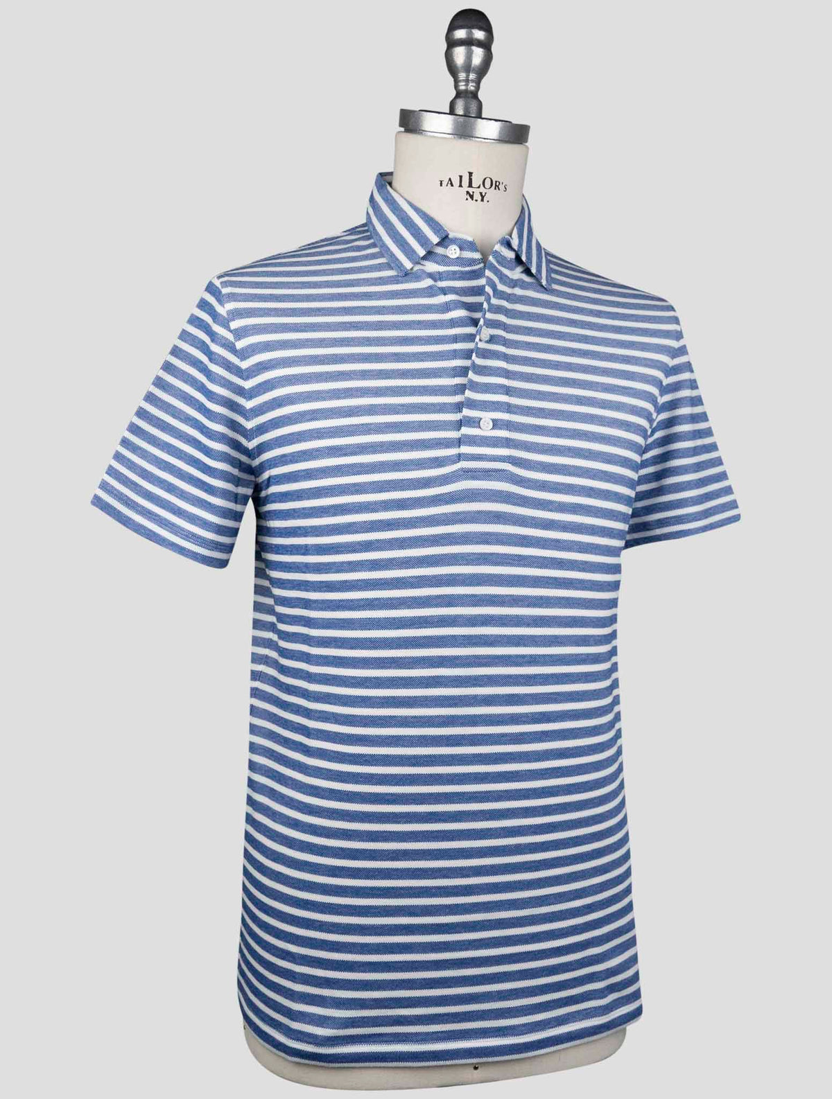 Isaia Isaia Blue White Cotton Polo Blue / White 001