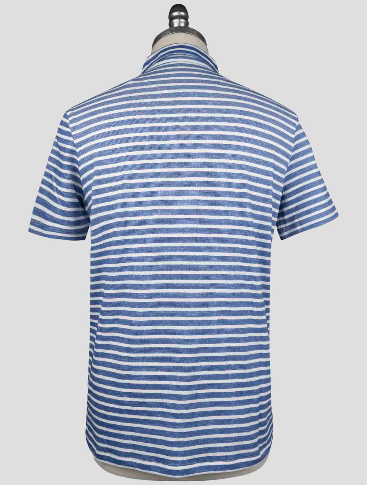 Isaia Blue White Cotton Polo