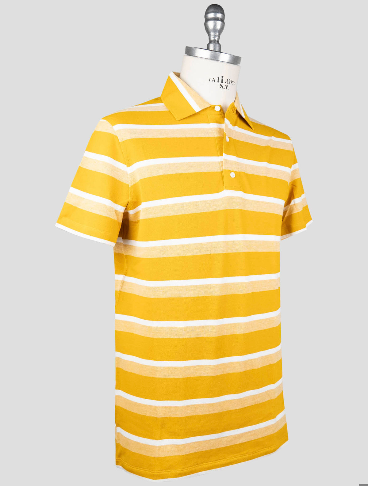 Isaia Isaia Yellow White Cotton Polo Yellow / White 001