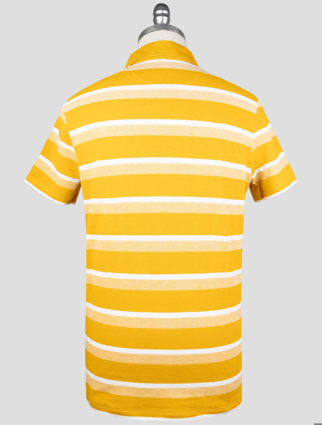 Isaia Yellow White Cotton Polo