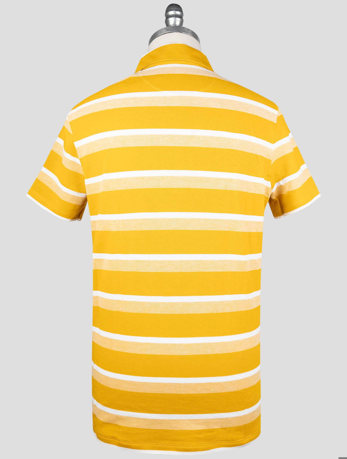 Isaia Yellow White Cotton Polo