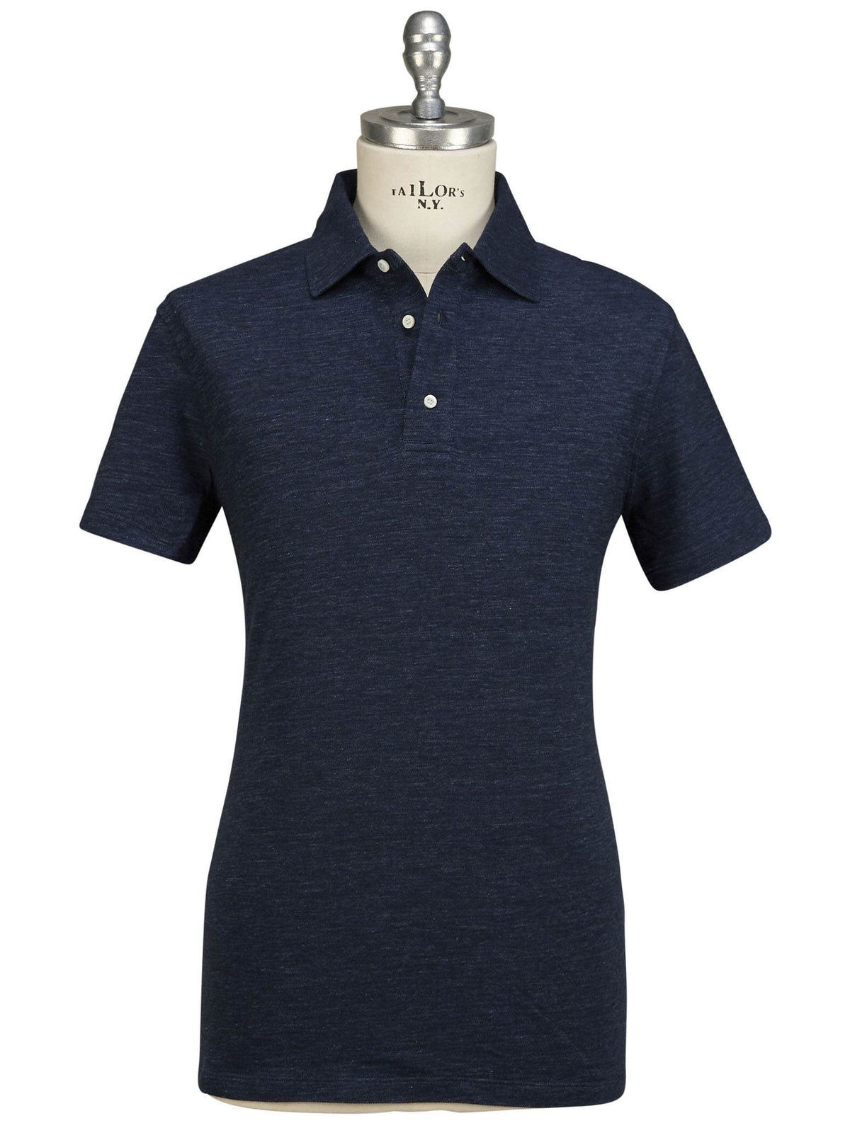 Isaia Blue Wool Cotton Polo