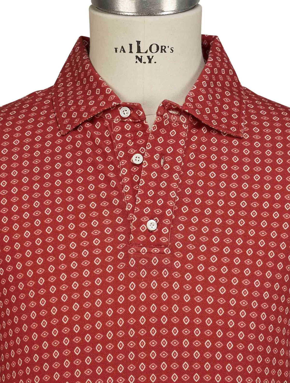 Isaia Red Cotton Polo
