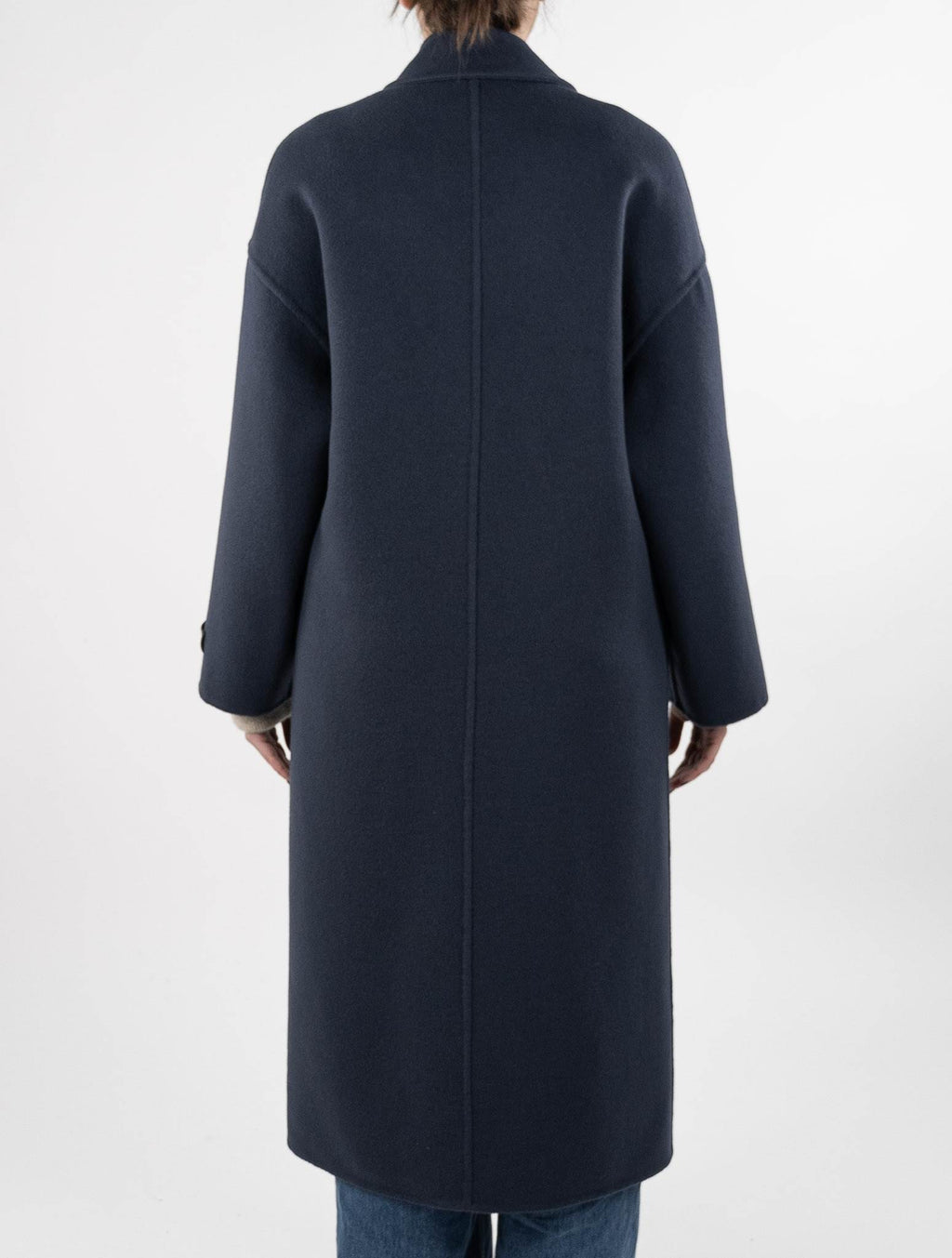 Brunello Cucinelli Blue Virgin Wool Cashmere Overcoat