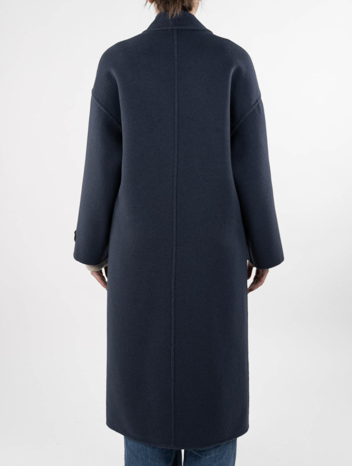 Brunello Cucinelli Blue Virgin Wool Cashmere Overcoat