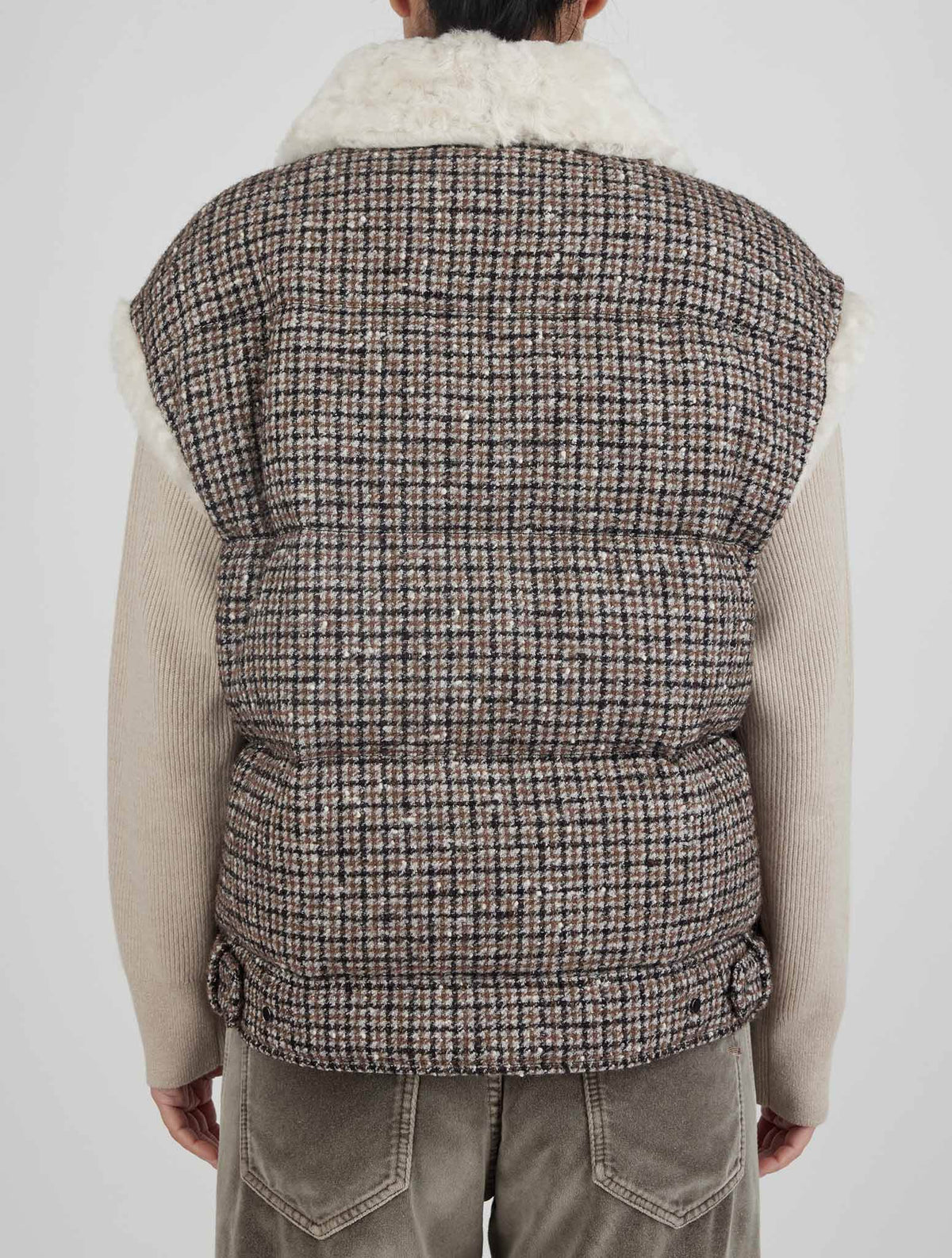 Brunello Cucinelli Multicolor Wool Alpaca Pl Coat Gilet Woman