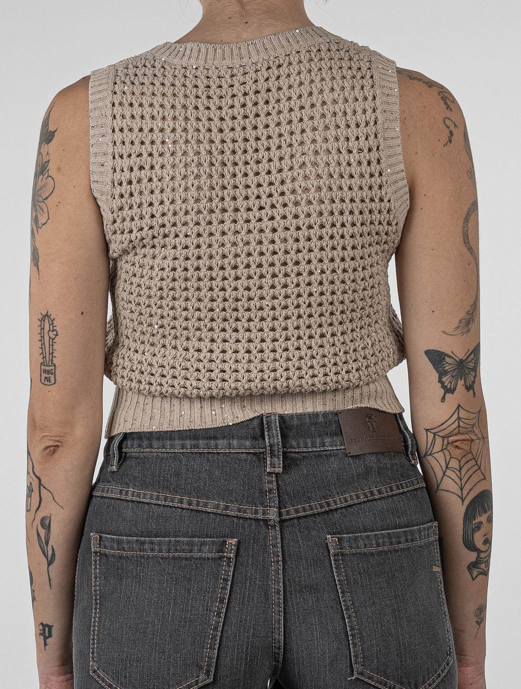 Brunello Cucinelli Beige Cotton Ea Tank Top