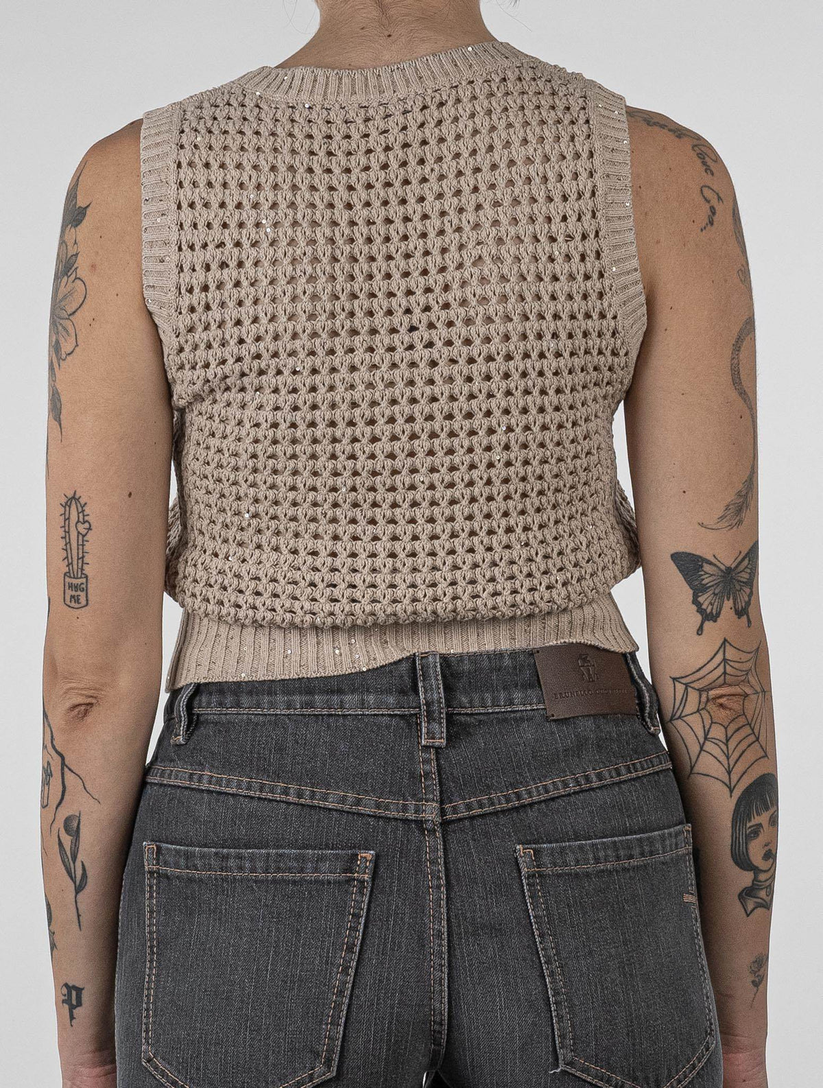 Brunello Cucinelli Beige Cotton Ea Tank Top