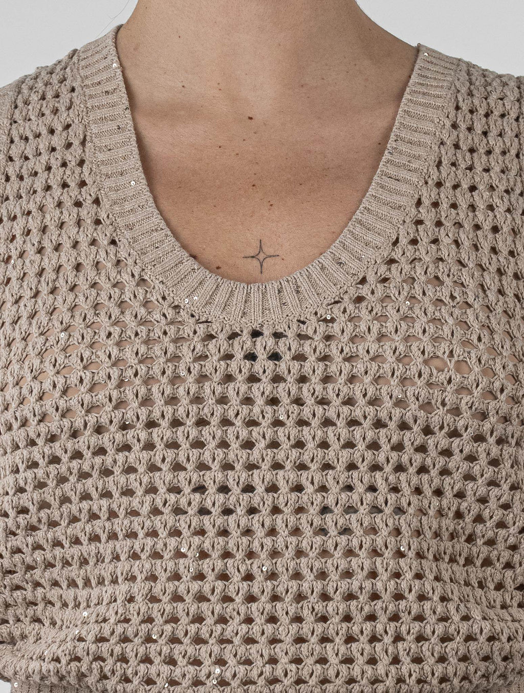 Brunello Cucinelli Beige Cotton Ea Tank Top