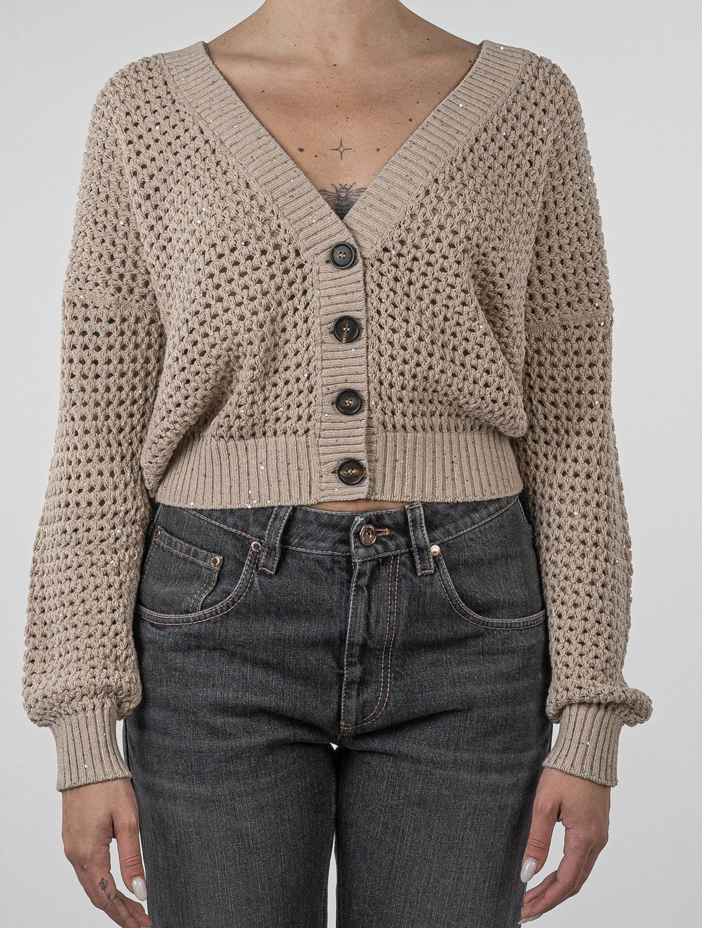 Brunello Cucinelli Brunello Cucinelli Beige Cotton Ea Cardigan Beige 000