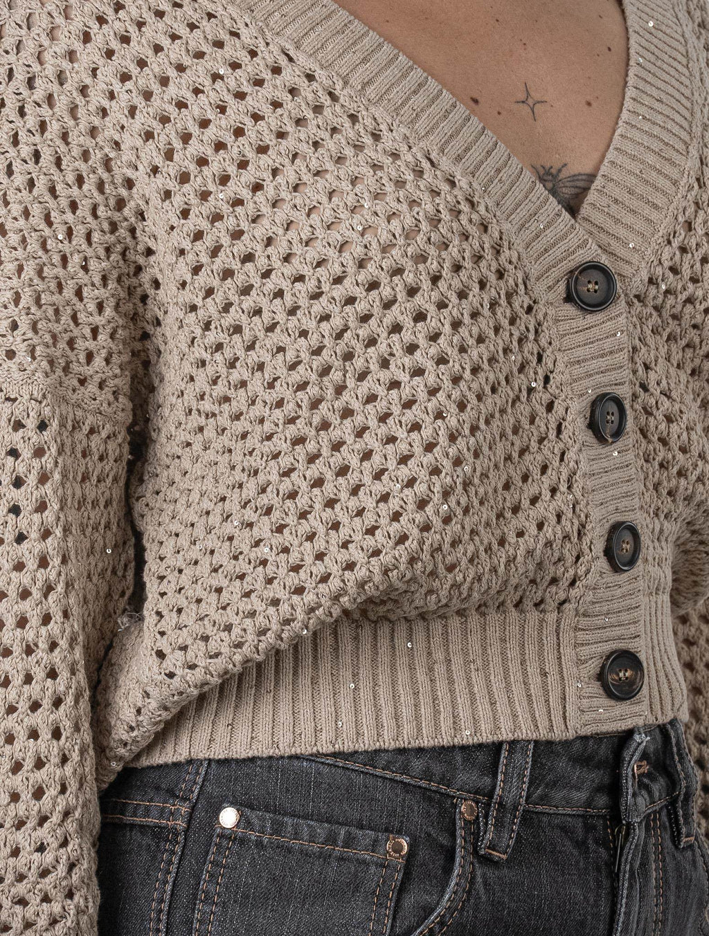 Brunello Cucinelli Beige Cotton Ea Cardigan