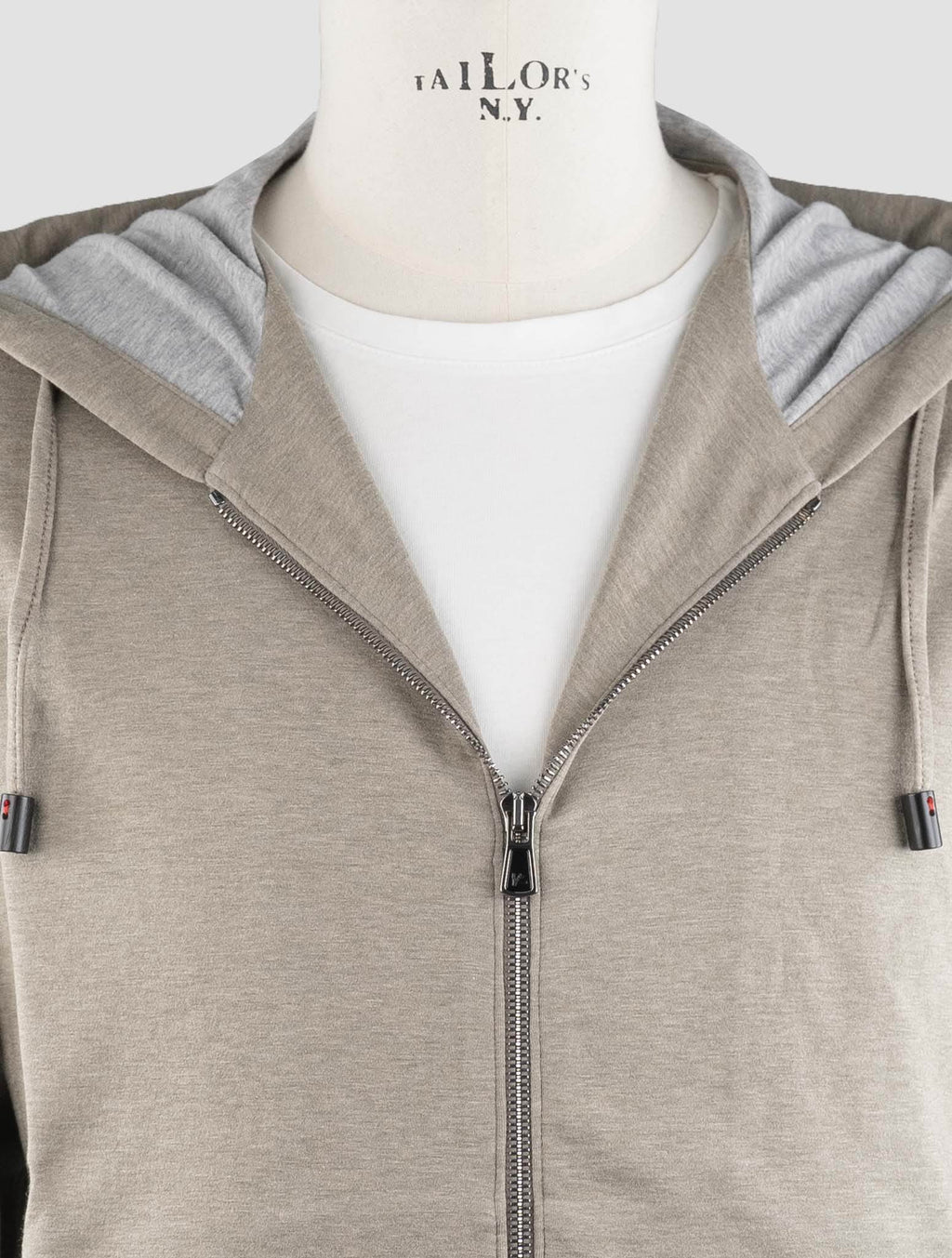 Isaia Green Cotton Pa Sweater Full Zip Hood