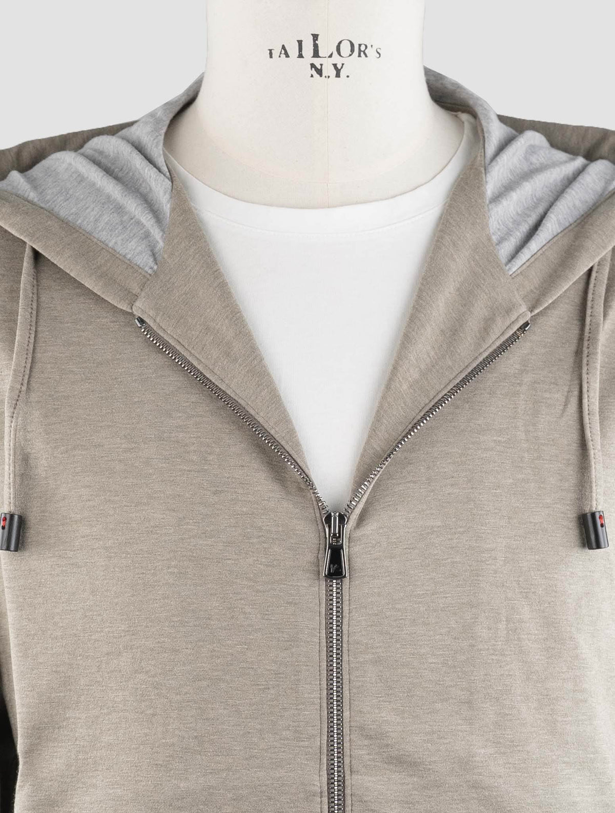 Isaia Green Cotton Pa Sweater Full Zip Hood