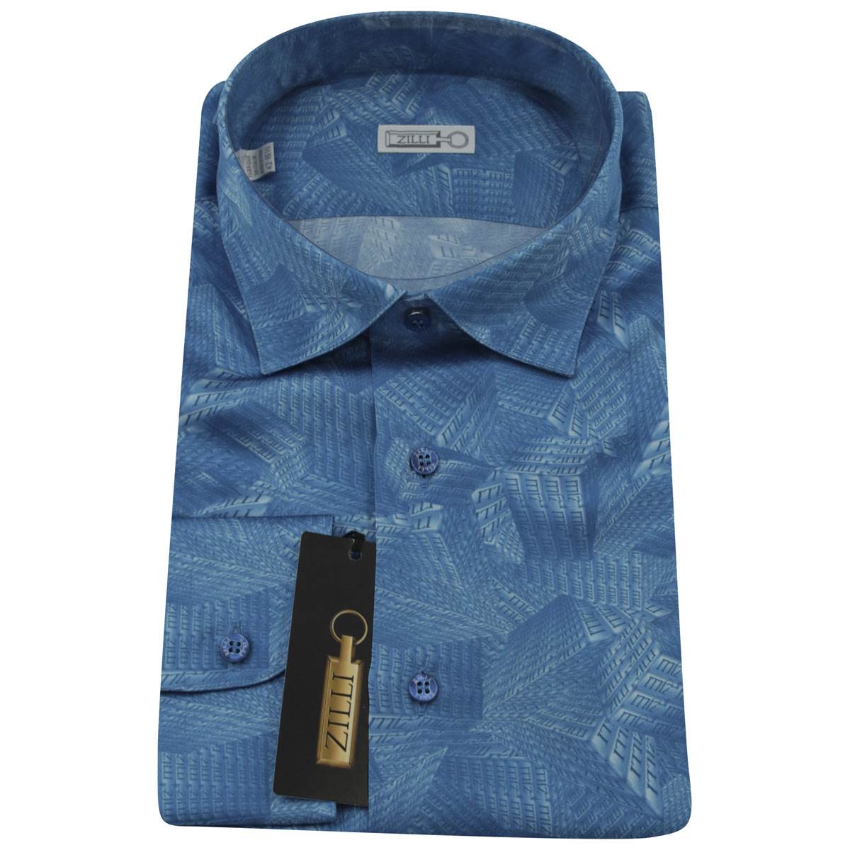 Zilli Zilli Blue Silk Shirt Mod Ian Blue 000
