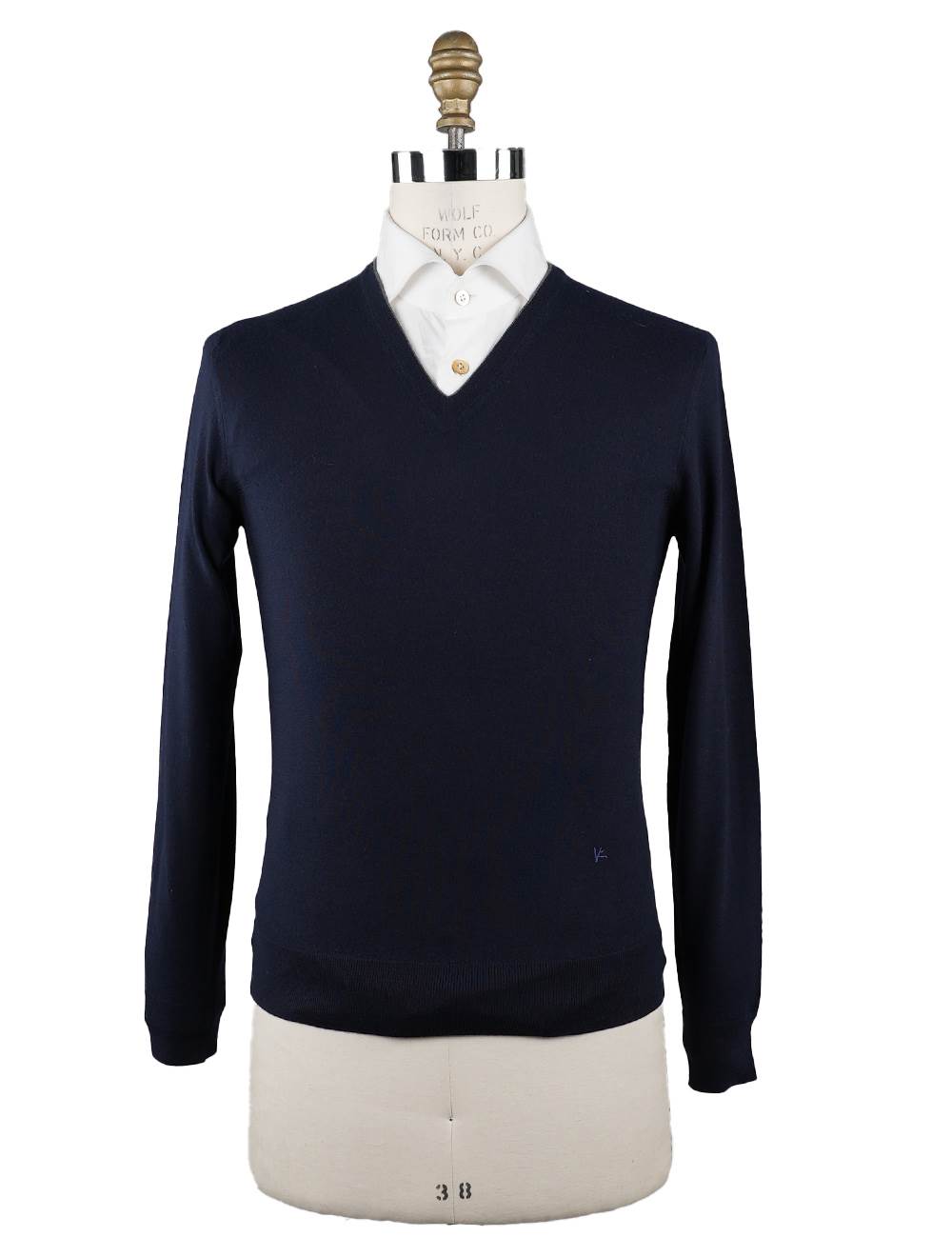 Isaia Blue Wool Sweater V-neck