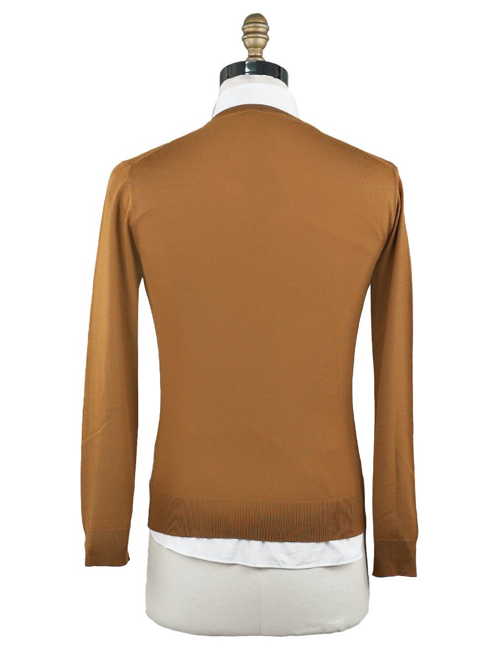 Isaia Light Brown Wool Sweater V-neck