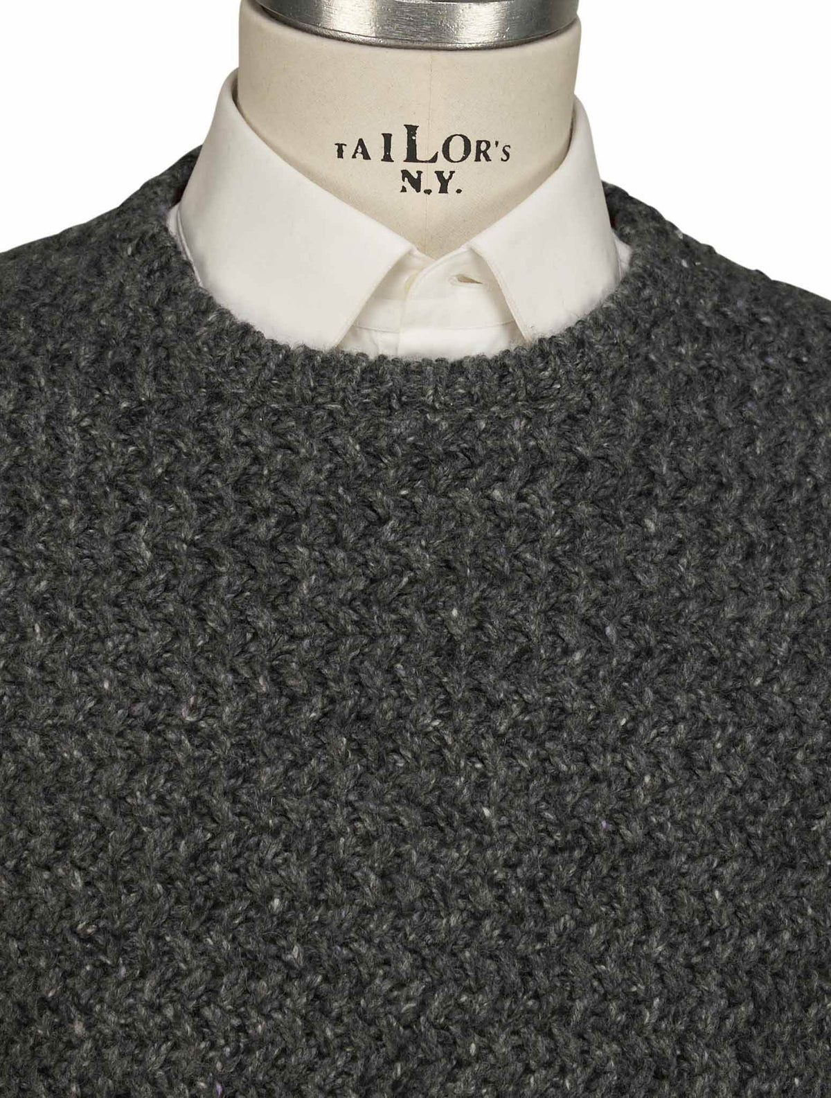 Isaia Gray Cashmere Sweater Crewneck