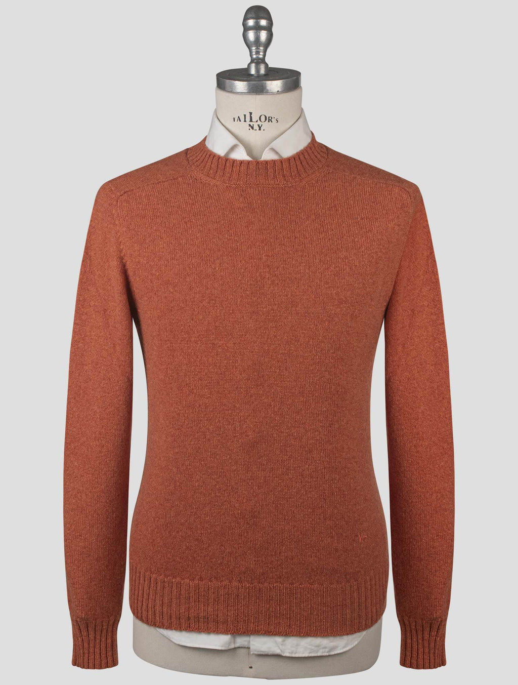 Isaia Orange Cashmere Sweater Crewneck