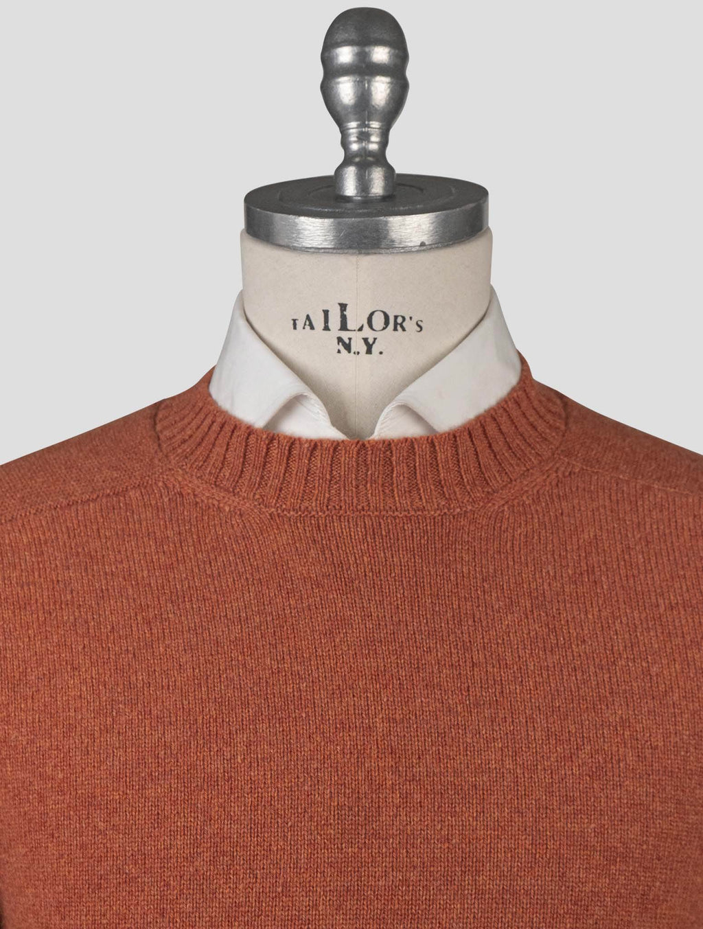 Isaia Orange Cashmere Sweater Crewneck