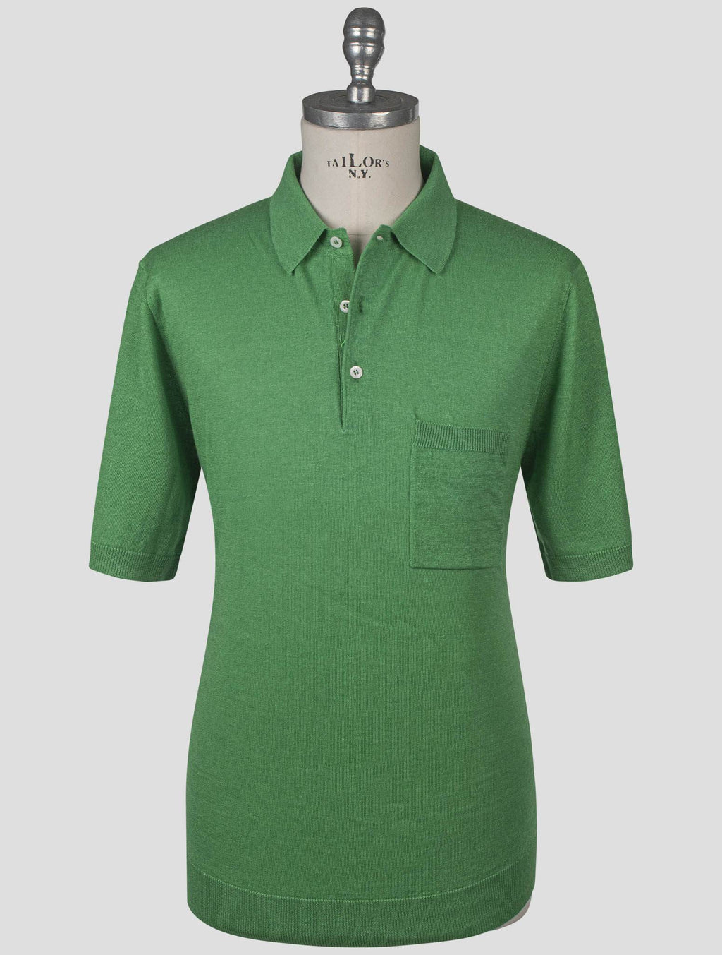 Isaia Isaia Green Linen Cashmere Polo Green 000