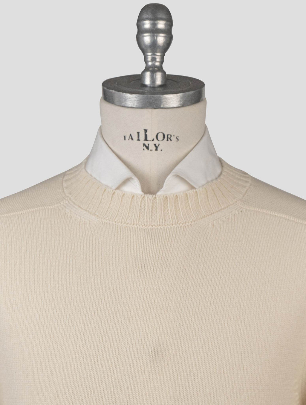 Isaia Beige Cashmere Sweater Crewneck