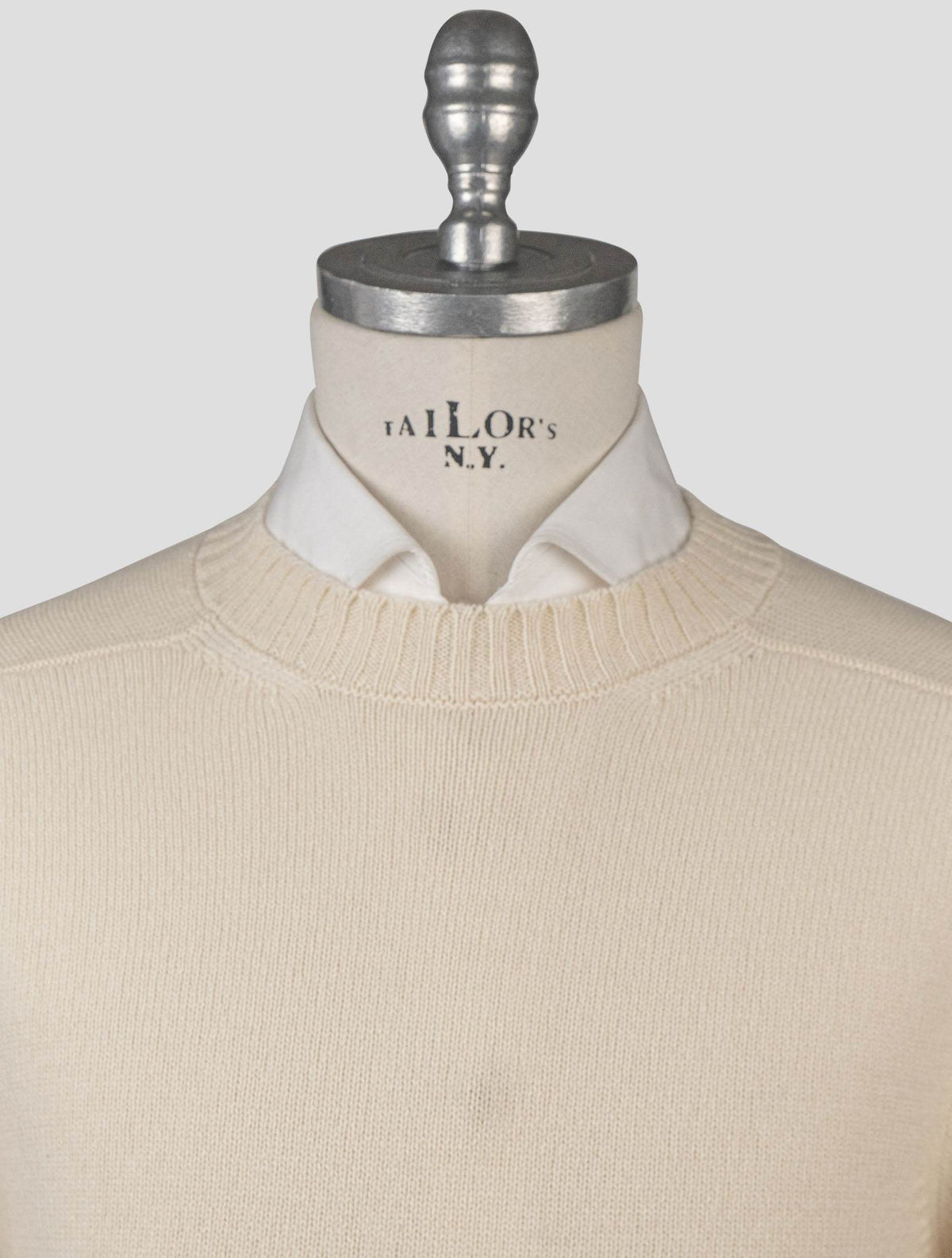 Isaia Beige Cashmere Sweater Crewneck