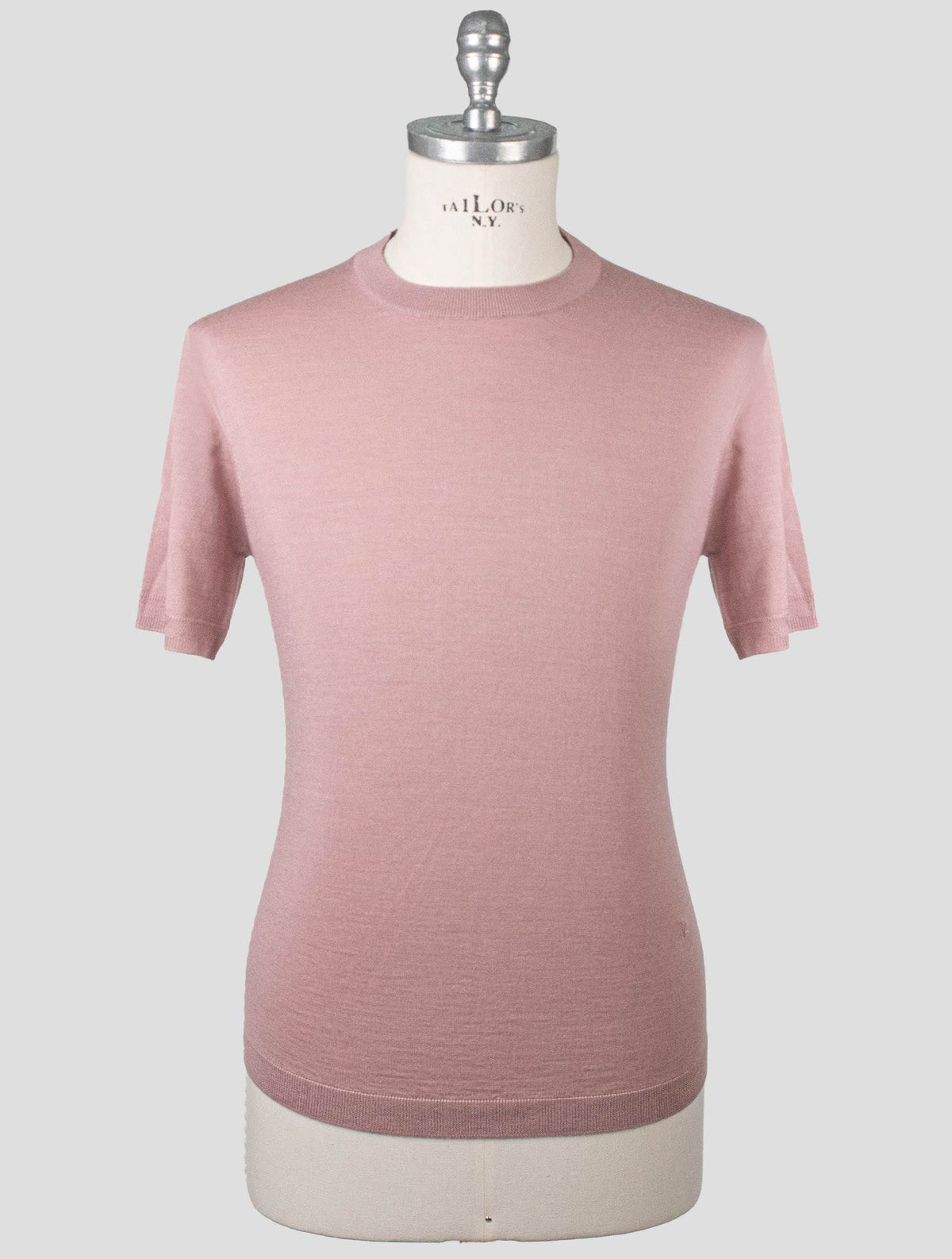 Isaia Pink Wool Cashmere Silk T-Shirt