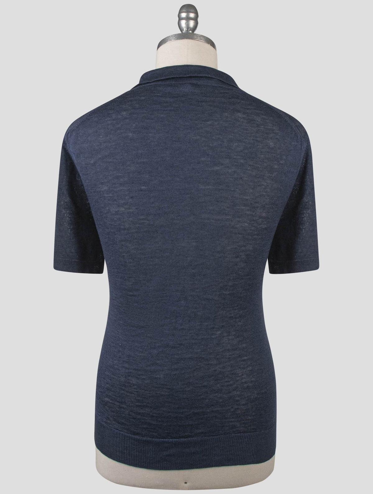 Isaia blue Linen Silk Polo