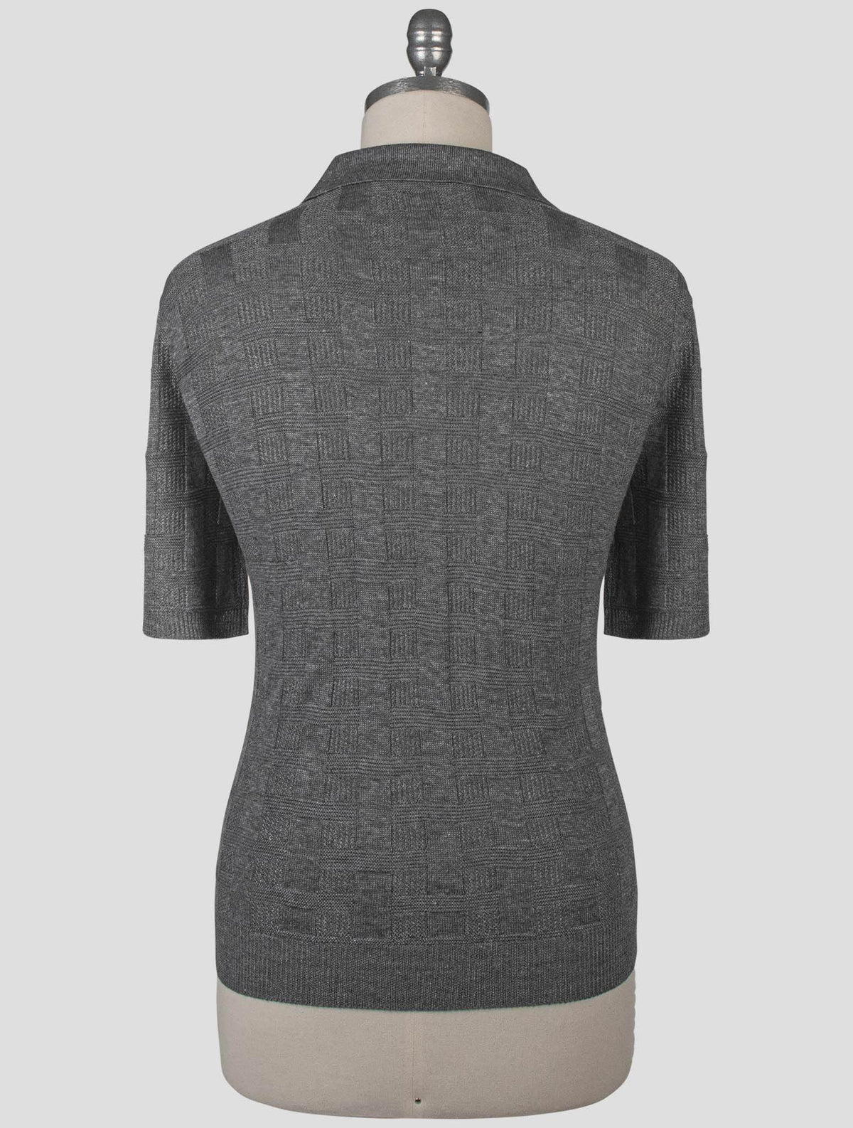 Isaia Gray Linen Silk Polo