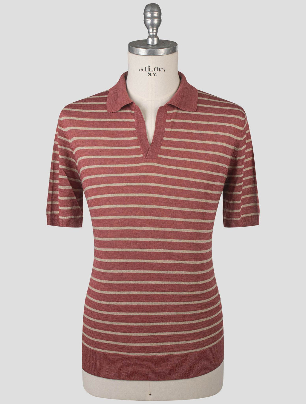 Isaia Isaia Red Beige Linen Silk Polo Red / Beige 000
