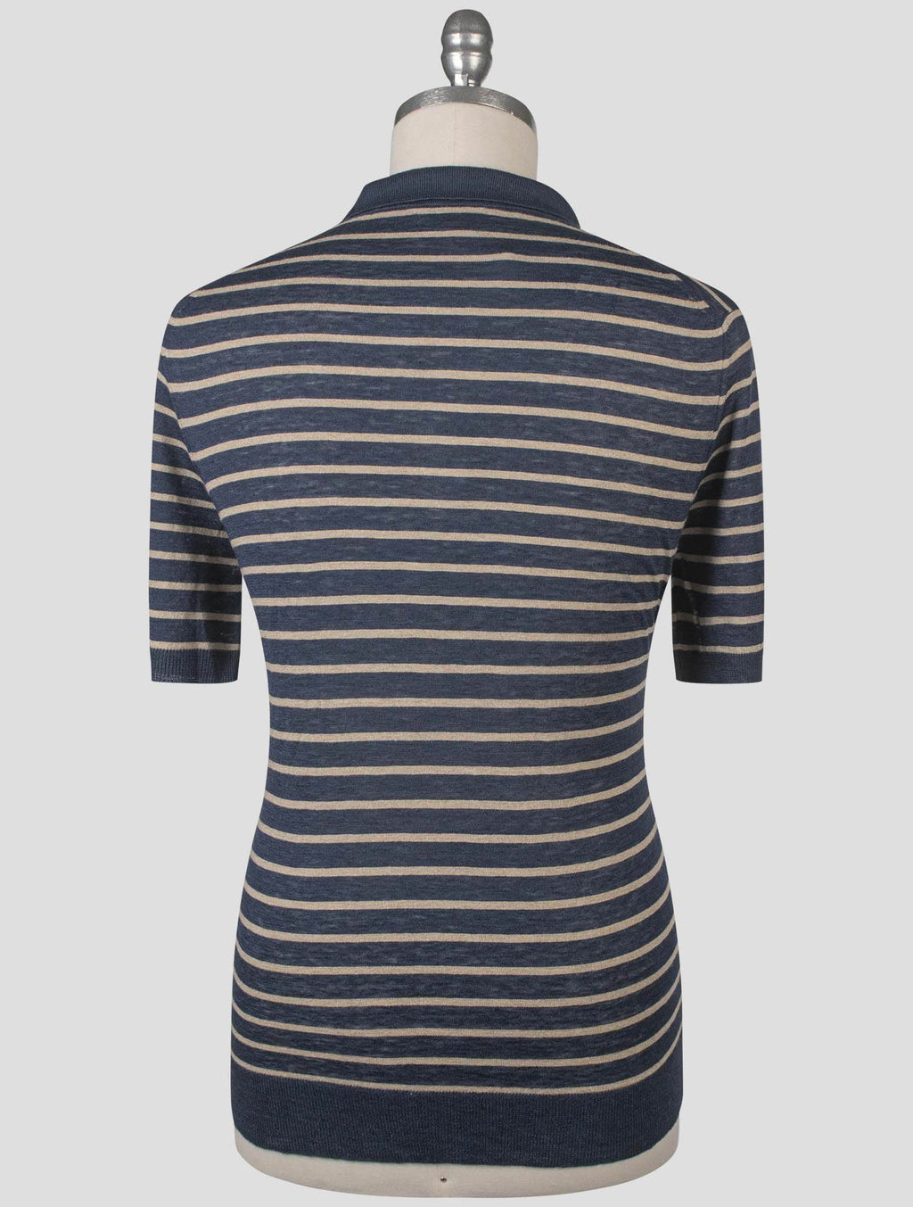 Isaia blue Beige Linen Silk Polo