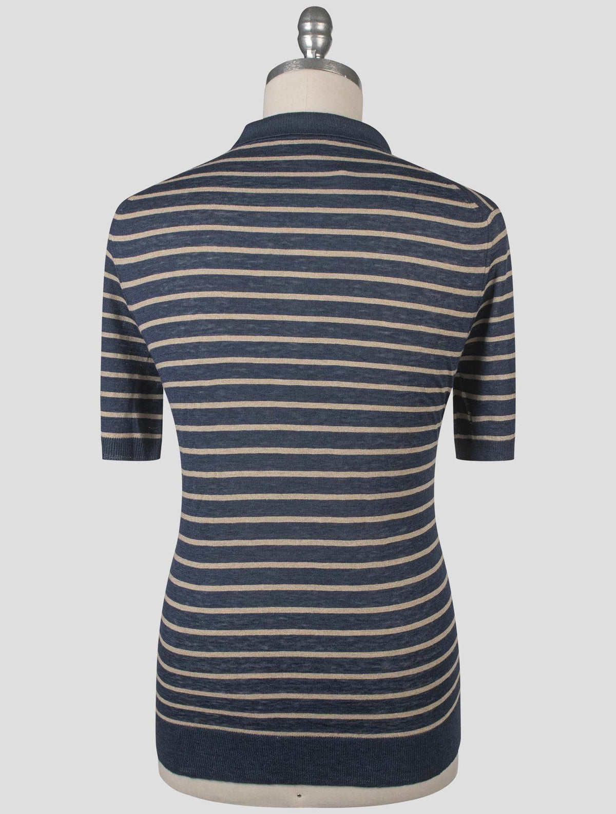Isaia blue Beige Linen Silk Polo