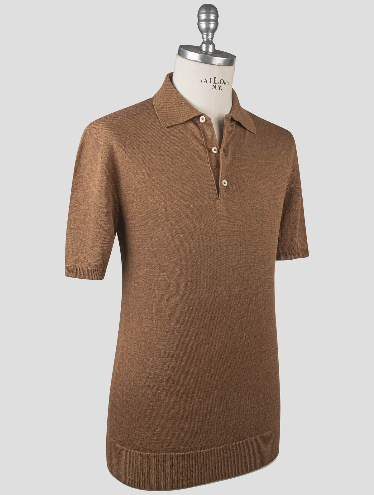 Isaia Isaia Brown Linen Cotton Polo Brown 001