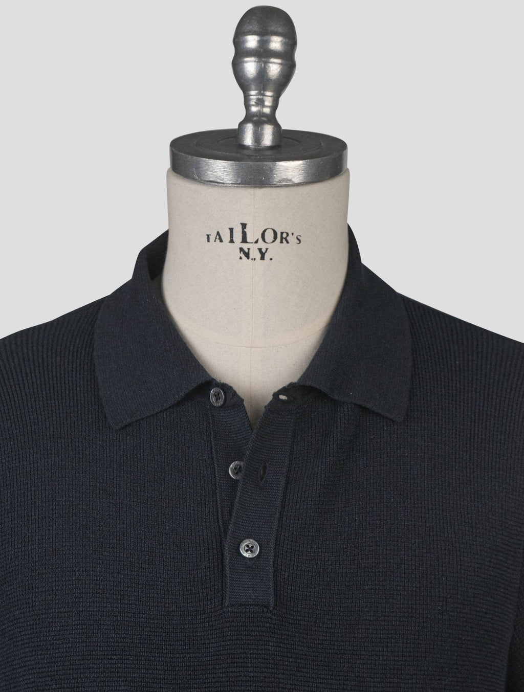 Isaia Blue Silk Cashmere Polo