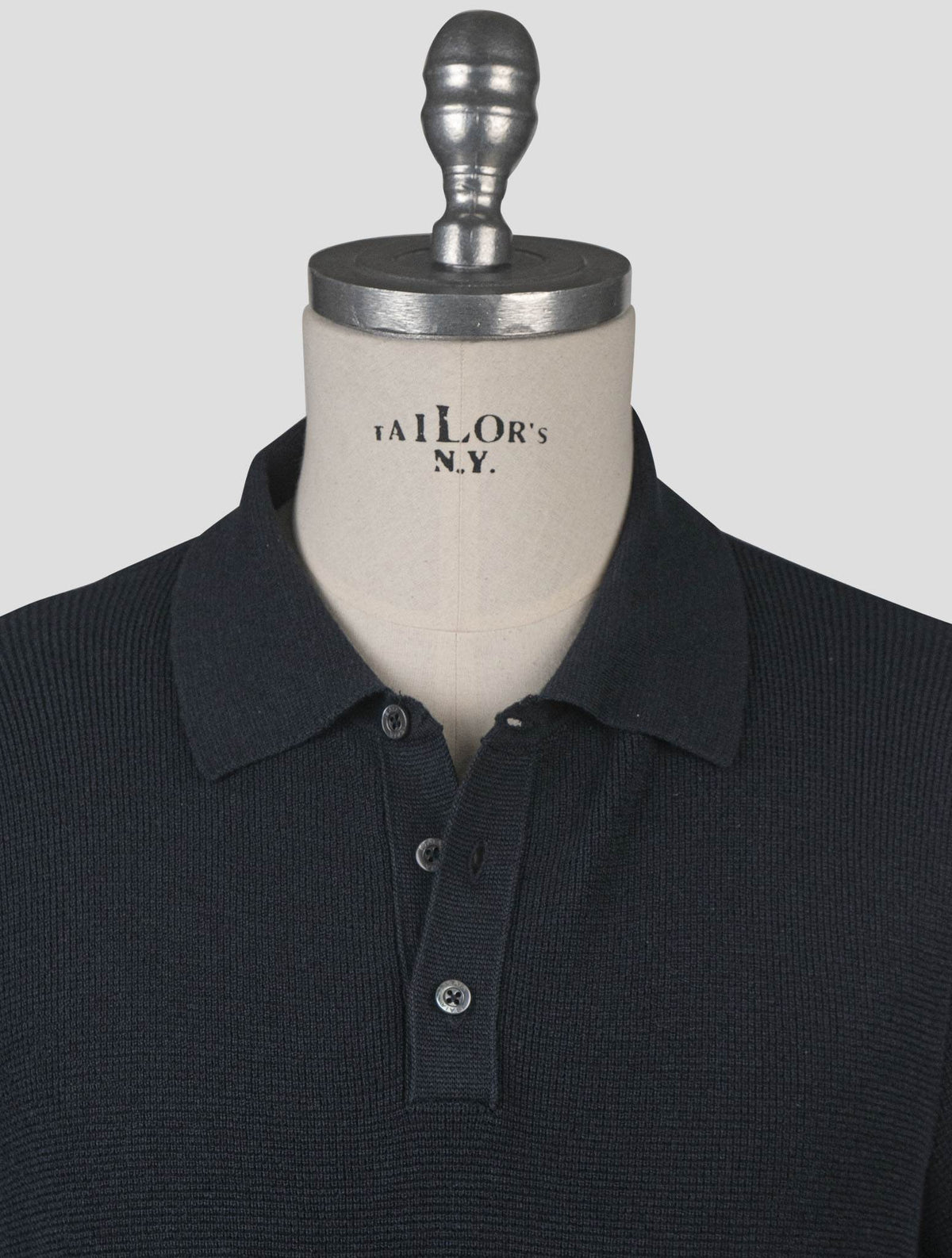 Isaia Blue Silk Cashmere Polo