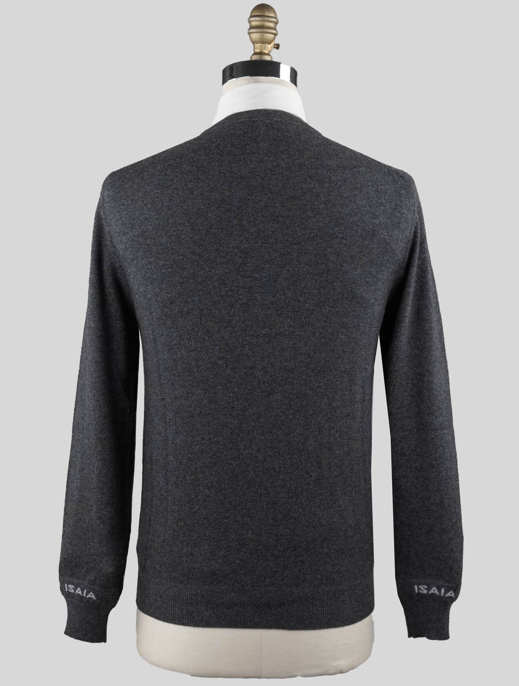 Isaia Gray Cashmere Sweater Crewneck