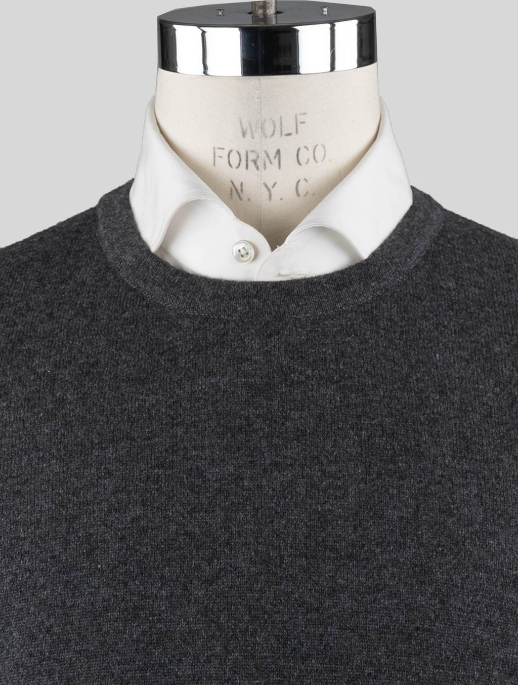 Isaia Gray Cashmere Sweater Crewneck
