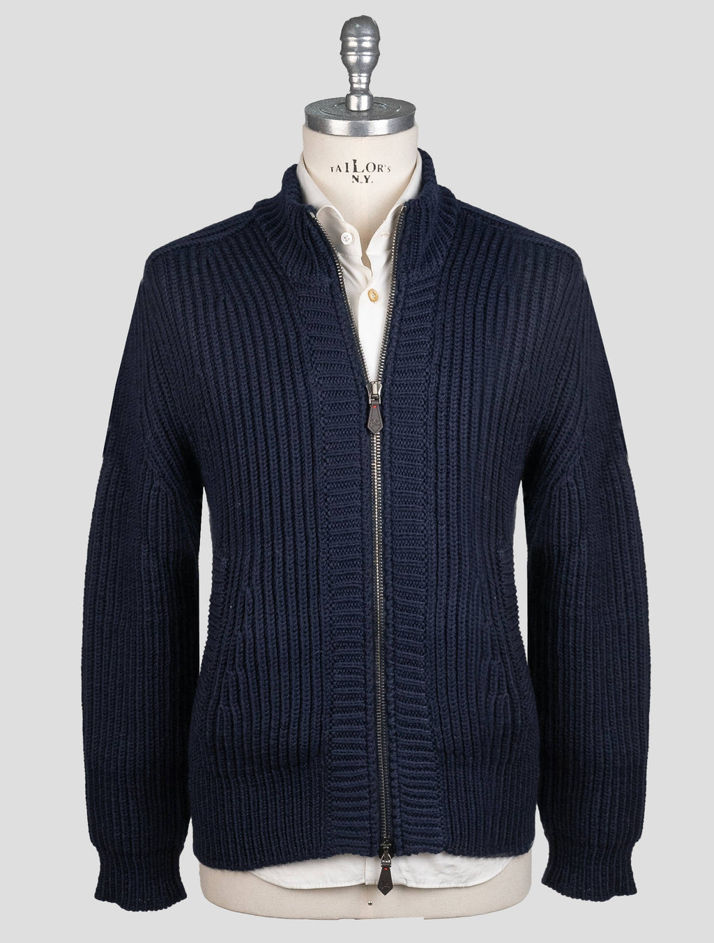 Isaia Isaia Dark Blue Wool Sweater Bomber Dark Blue 000
