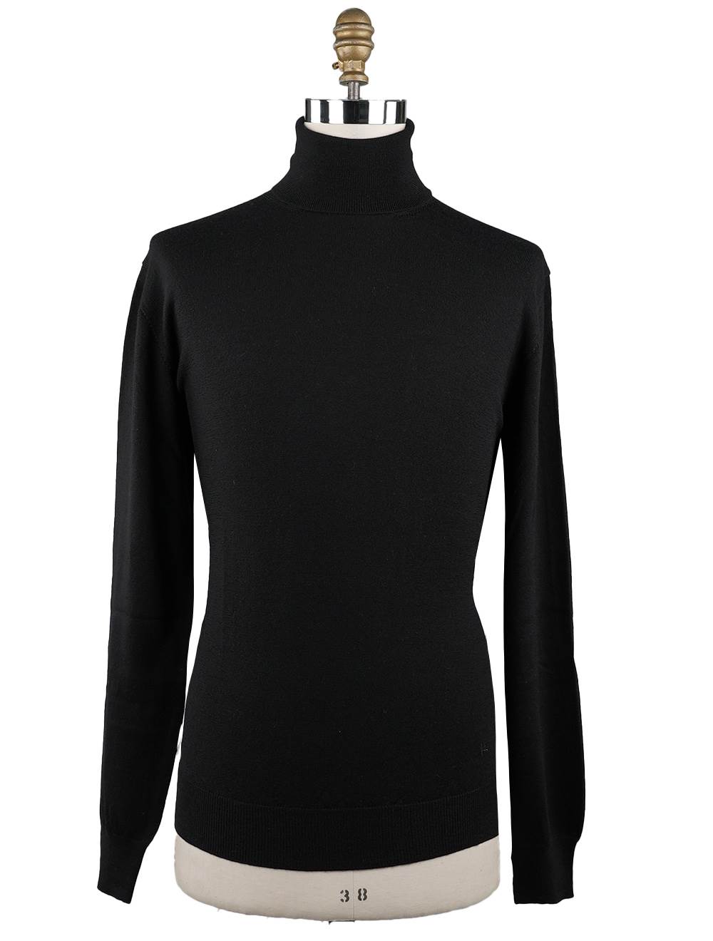 Isaia Black Wool Sweater Turtleneck
