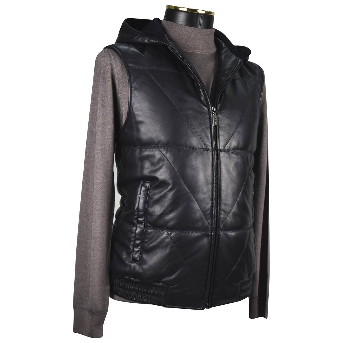 Zilli Zilli Blue Leather Vest Blue 001